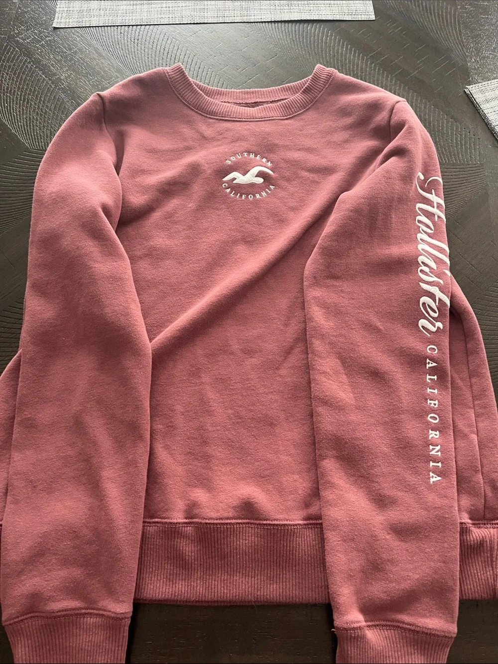 Hollister Dusty Rose Crewneck Sweatshirt with White Logo